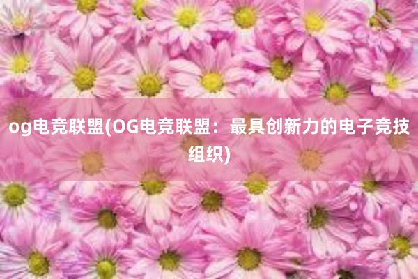 og电竞联盟(OG电竞联盟：最具创新力的电子竞技组织)