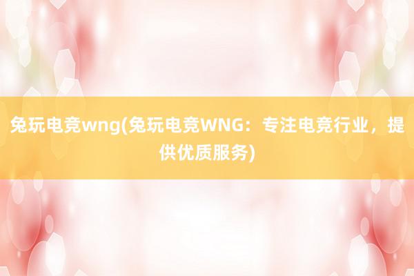 兔玩电竞wng(兔玩电竞WNG：专注电竞行业，提供优质服务)