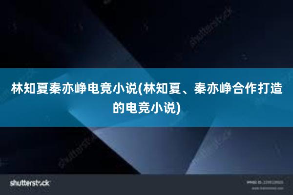 林知夏秦亦峥电竞小说(林知夏、秦亦峥合作打造的电竞小说)