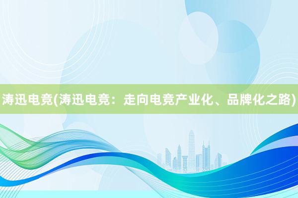 涛迅电竞(涛迅电竞：走向电竞产业化、品牌化之路)