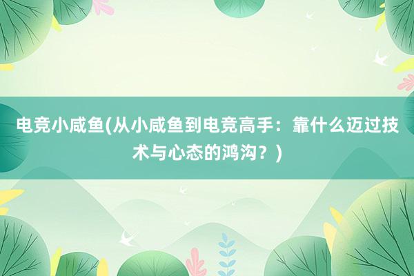 电竞小咸鱼(从小咸鱼到电竞高手：靠什么迈过技术与心态的鸿沟？)