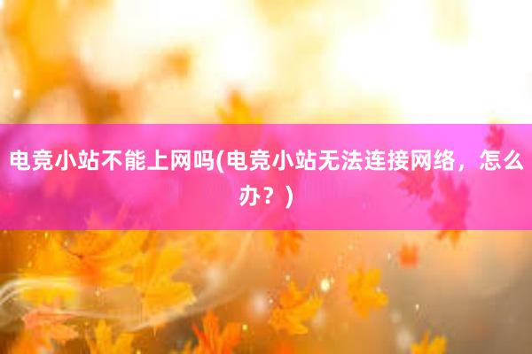 电竞小站不能上网吗(电竞小站无法连接网络，怎么办？)