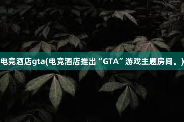 电竞酒店gta(电竞酒店推出“GTA”游戏主题房间。)