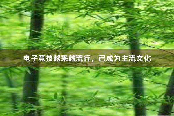 电子竞技越来越流行，已成为主流文化