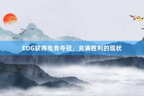 EDG获得电竞夺冠，充满胜利的现状