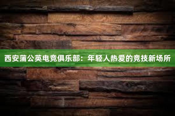 西安蒲公英电竞俱乐部：年轻人热爱的竞技新场所