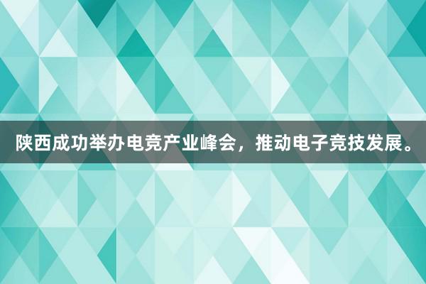 陕西成功举办电竞产业峰会，推动电子竞技发展。